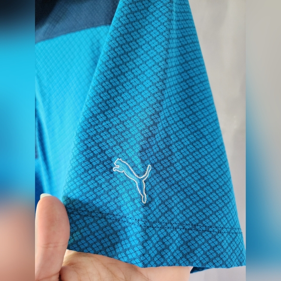 Puma Golf- Men's Size Large- Polo- Blue- Dry Cell- Like New - Picture 4 of 8